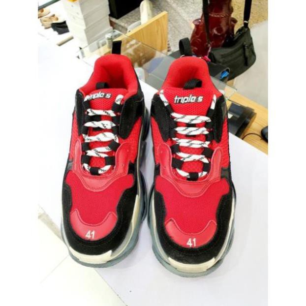 têt 𝐒𝐀𝐋𝐄🌺𝐓Ế𝐓 [Giày Tết] Giày Balenciaga Triple S Red - Giày Balenciaga Triple S Đỏ - Giày Sneaker Balenciaga Triple S