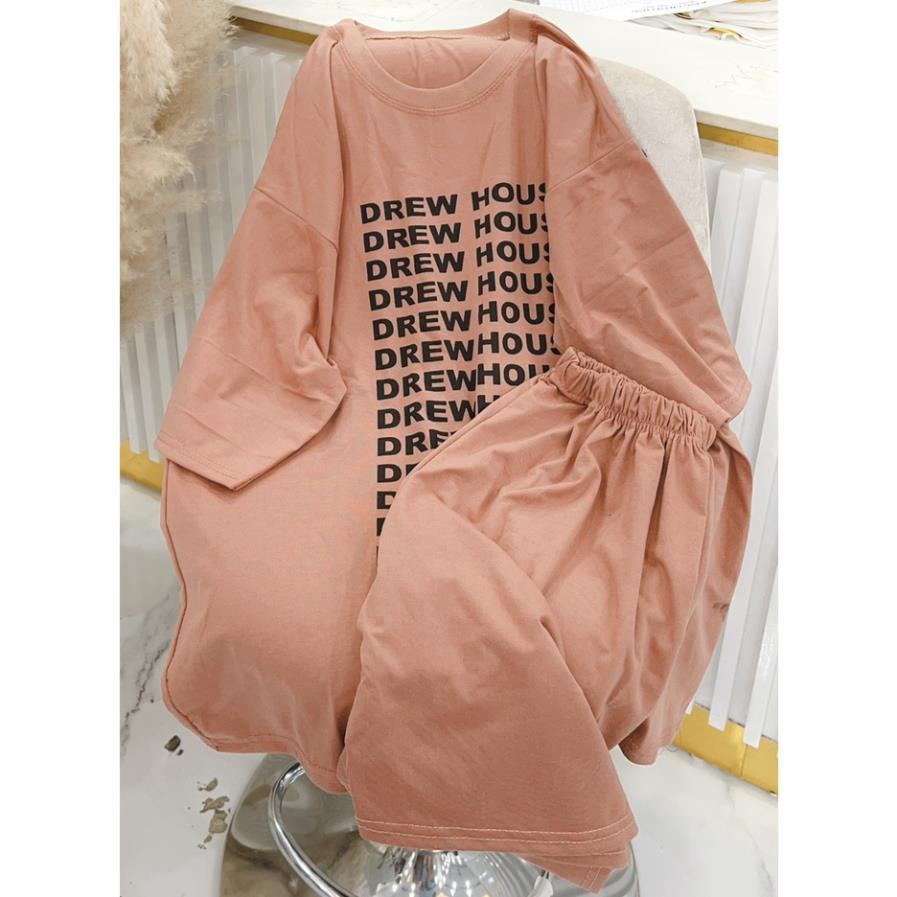 Bộ Đùi Nam Nữ Form Rộng Hàn Quốc Drewhouse- Bộ Đùi Tay Lỡ  Dày Mịn Thoáng Mát Thiết Kế  Kiểu Dáng Năng Động Trẻ Trung