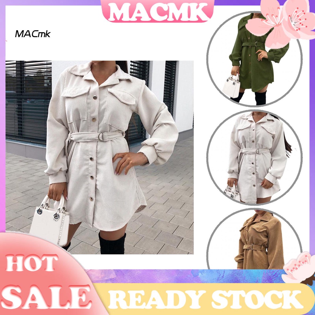 Đầm công sở cổ bẻ cột dây phong cách cổ điển cho nữ
