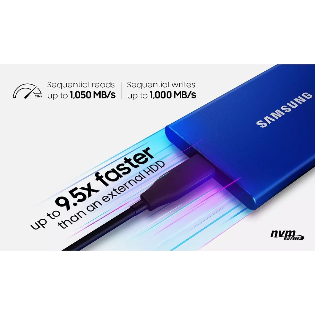 Ổ cứng di động 1Tb SSD Samsung T7 USB 3.2 Gen 2  gắn ngoài