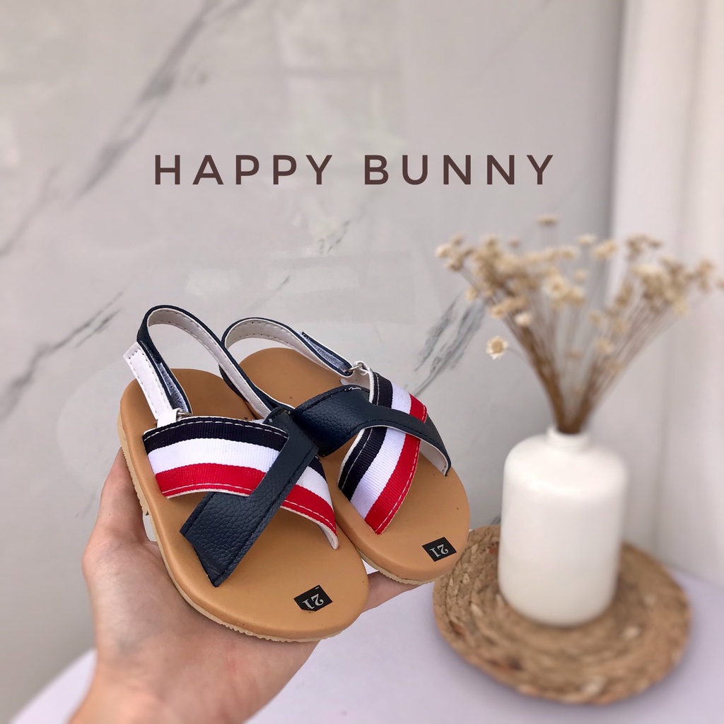 Sẵn Dép Quai Hậu Dép Sandal Phối Quai Kẻ Hàn Quốc Cho Bé Trai K072