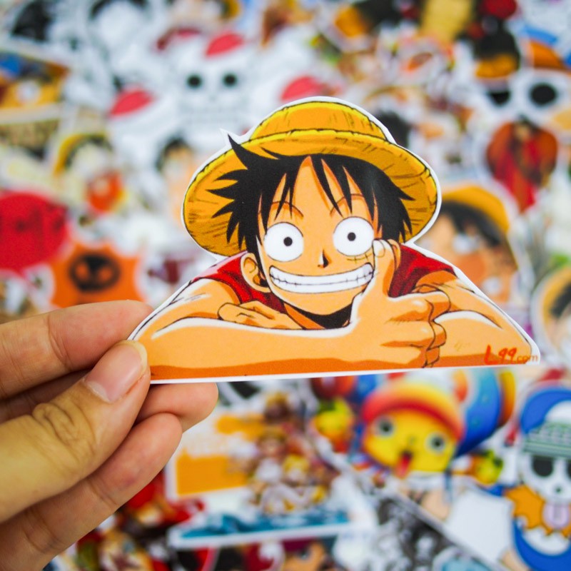 Set 100 Sticker hình dán đảo hải tặc One Piece | hàng thương hiệu