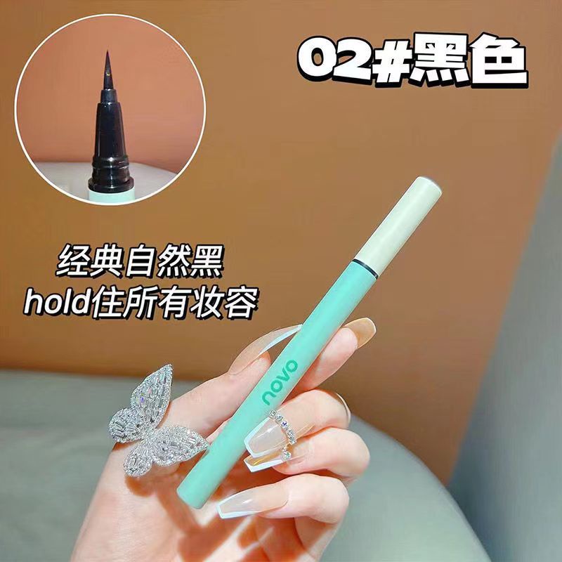 Bút Kẻ Mắt Dạng Lỏng NOVO Màu Trắng Và Đen Nâu Lâu Trôi Chống Thấm Nước NO.5595