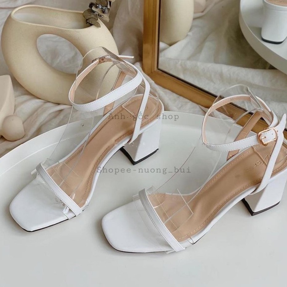 Sandal cao gót nữ quai ngang dáng hàn quốc cao 5cm - S47