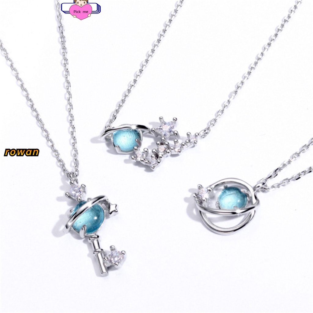 ROW 1/3PCS New Colored Glaze Planet Necklace Clavicle Chain Universe Ball Galaxy Planet Pendant Nebula Ribbon Glass Fashion Jewelry Vortex Cosmos Series Unique Design Fantasy Starry Sky Necklace