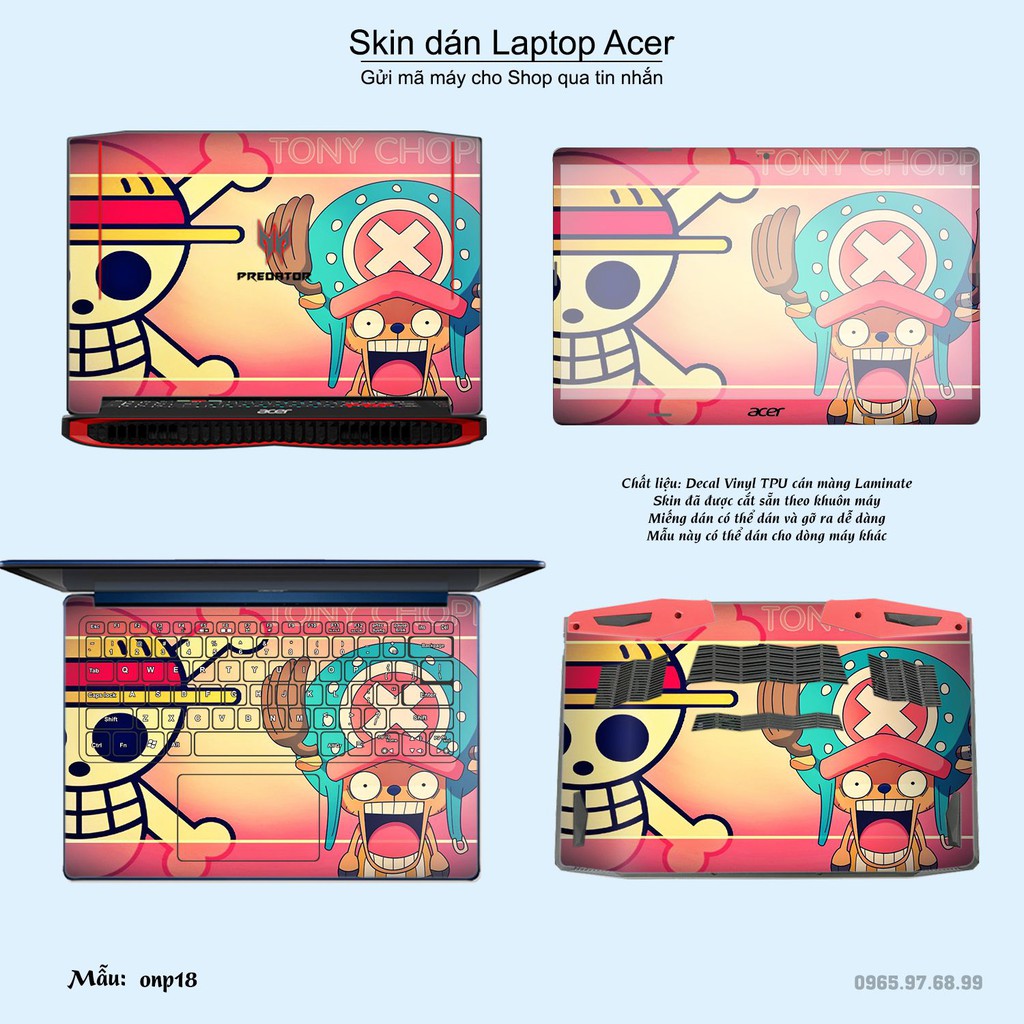 Skin dán Laptop Acer in hình One Piece nhiều mẫu 20 (inbox mã máy cho Shop)