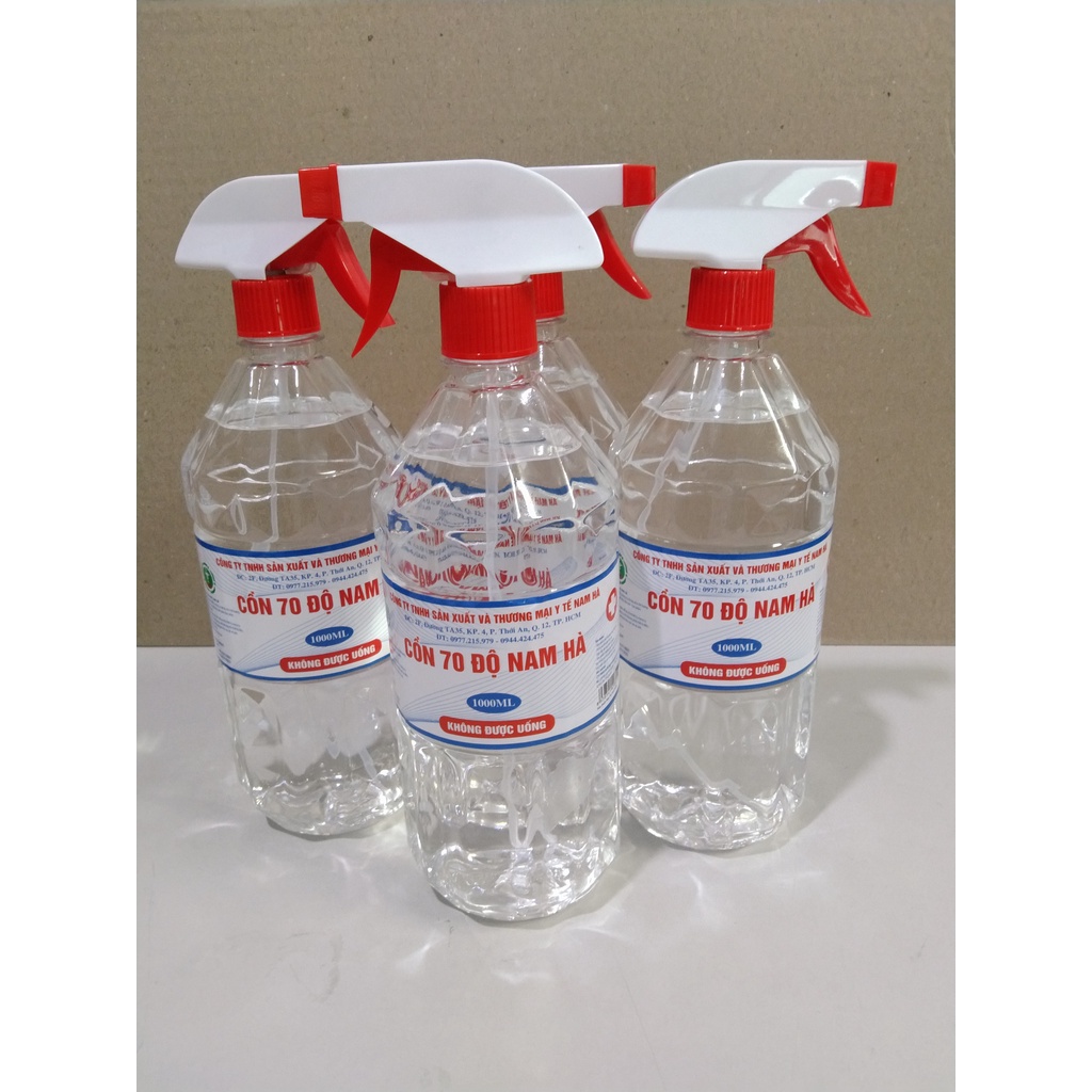 CỒN 70 ĐỘ BIDOPHAR / CỒN NAM HÀ chai 1000ml có vòi sịt