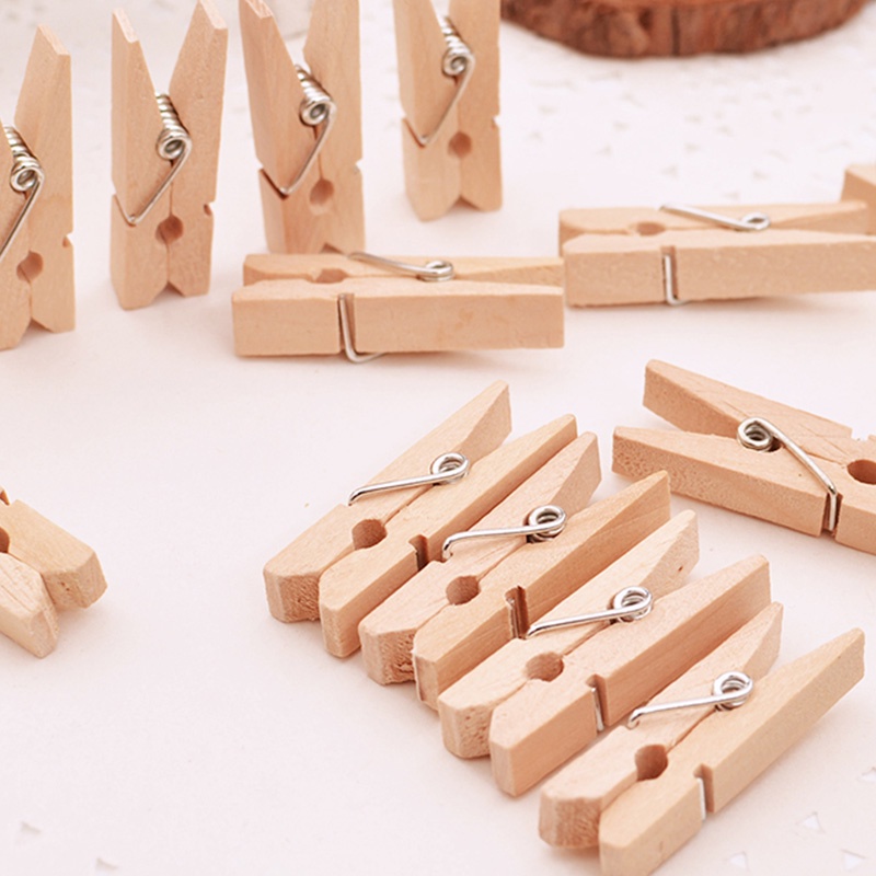 Set 50 kẹp gỗ treo ảnh nhiều màu sắc