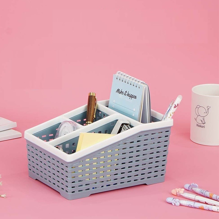Khay Đựng Mỹ Phẩm, Vật Dụng Đa Năng - 4 Ngăn Siêu Tiện Lợi