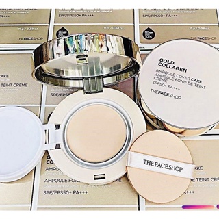 Phấn phủ siêu mịn the face shop hàn quốc gold collagen spf30pa+++ - auth