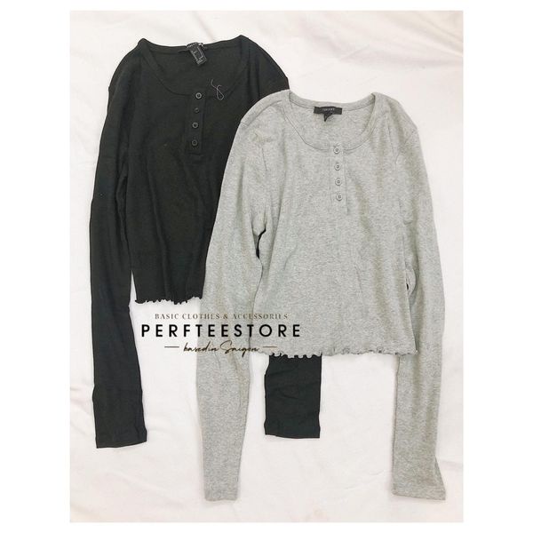 Áo croptop tay dài F21 line xoăn cho nữ form ôm body thun dày vừa |𝙋𝙀𝙍𝙁𝙏𝙀𝙀|