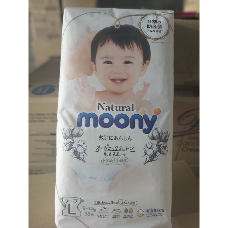 Tã bỉm MOONY NATURAL Nội Địa Nhật dán/quần NB63/S58/M46/L38/L36/PB32