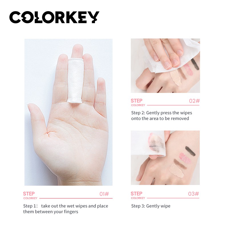 Khăn Tẩy Trang Colorkey Làm Sạch Sâu Nhẹ Nhàng 20g