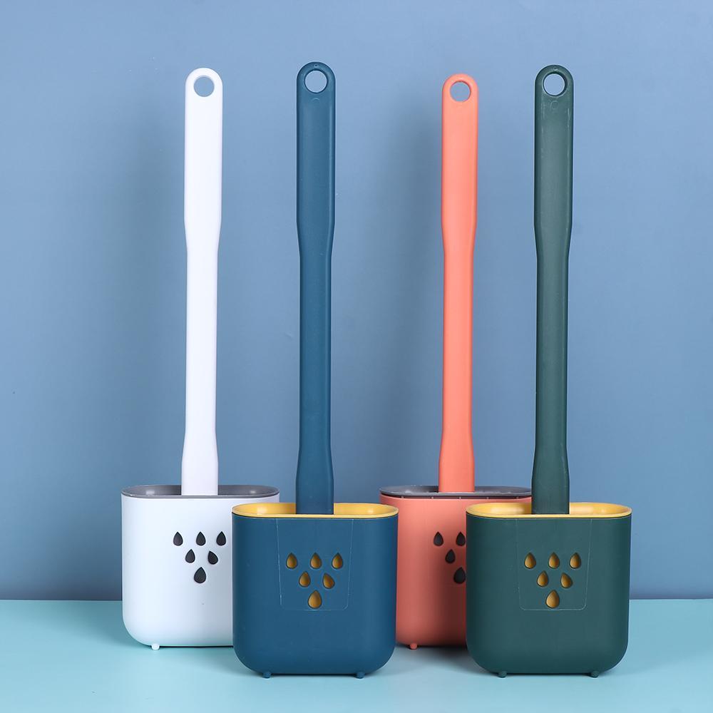 PISTA Giá Đỡ Bàn Chải Vệ Sinh Toilet Gắn Tường Kèm Nắp Đậy Bằng Silicone Tiện Lợi