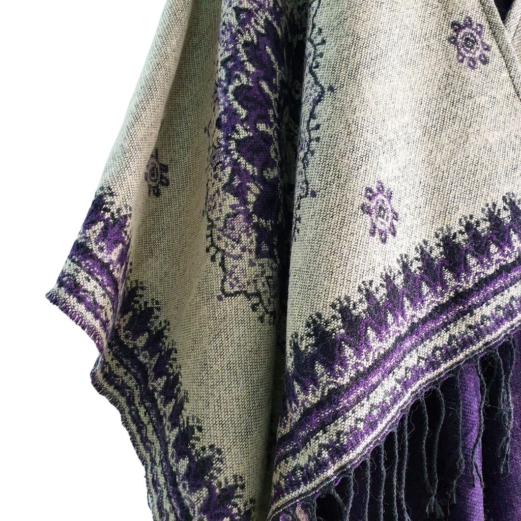 Áo choàng boho có mũ khăn choàng mùa đông size 150*130cm - Mã LE29  Lemon