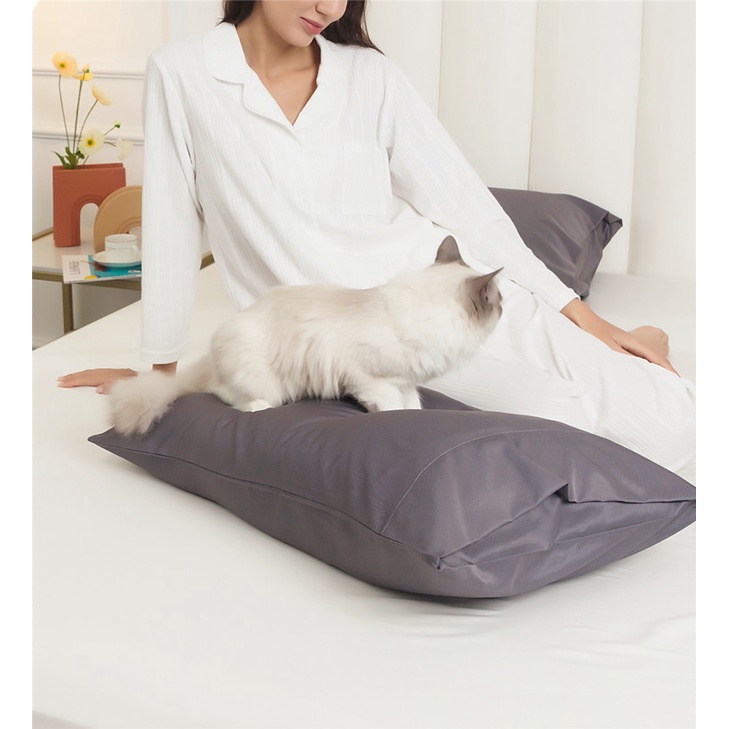 Vỏ gối Abraca Dabra dài màu trơn bằng sợi tre mềm mại và thoải mái sang trọng 51x76cm