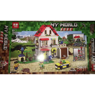 Bộ LegoLắp ráp xếp hình minecraft my world 6007 : Ngôi nhà biệt thự 3in1 883 mảnh-Đồ chơi trẻ em