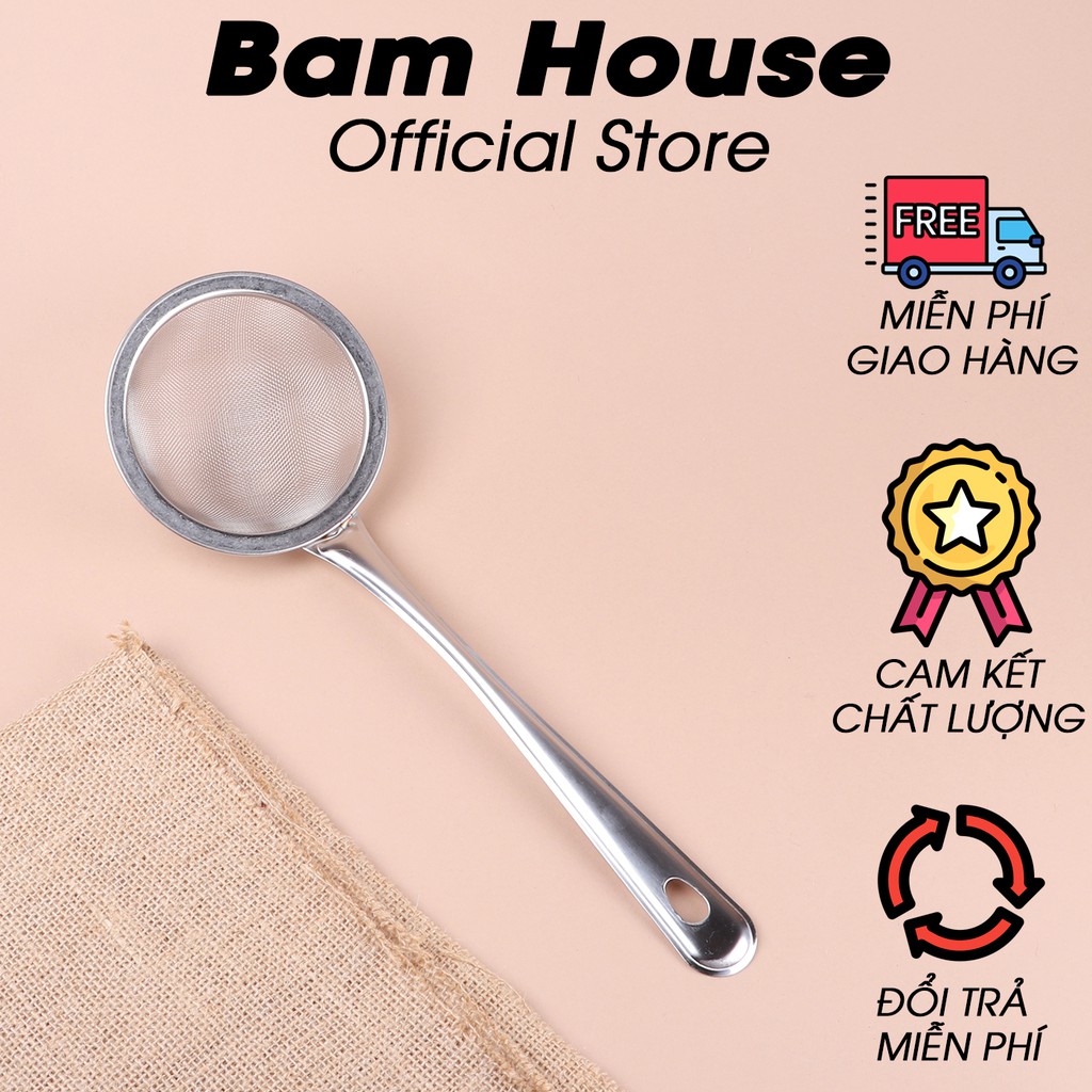 Ray lọc cặn cho dầu ăn và vớt bọt inox Bam House đường kính 11cm cao cấp RLC03 - Gia dụng bếp