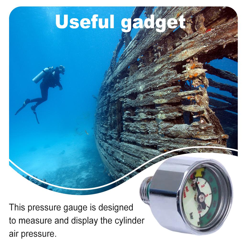 Đồng Hồ Đo Áp Suất Không Khí 350 Bar Bằng Đồng Thau Mạ Điện Chuyên Dụng Cho Bình Lặn Ngoài Trời