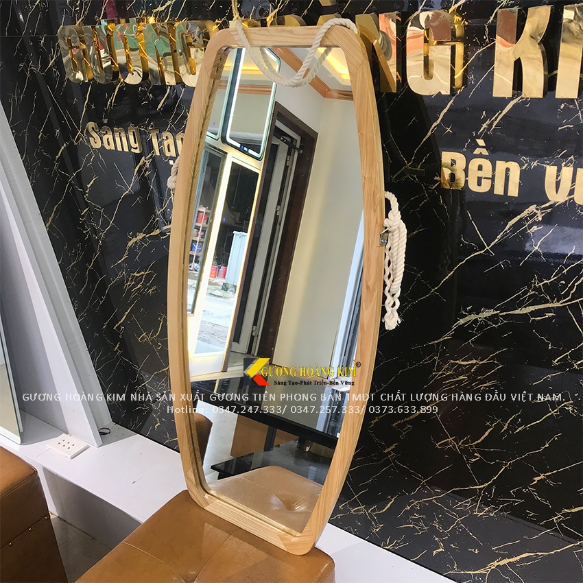 Gương treo tường để bàn trang điểm makeup, gương decor nội thất spa, tiệm nail guonghoangkim mirror GK-0003