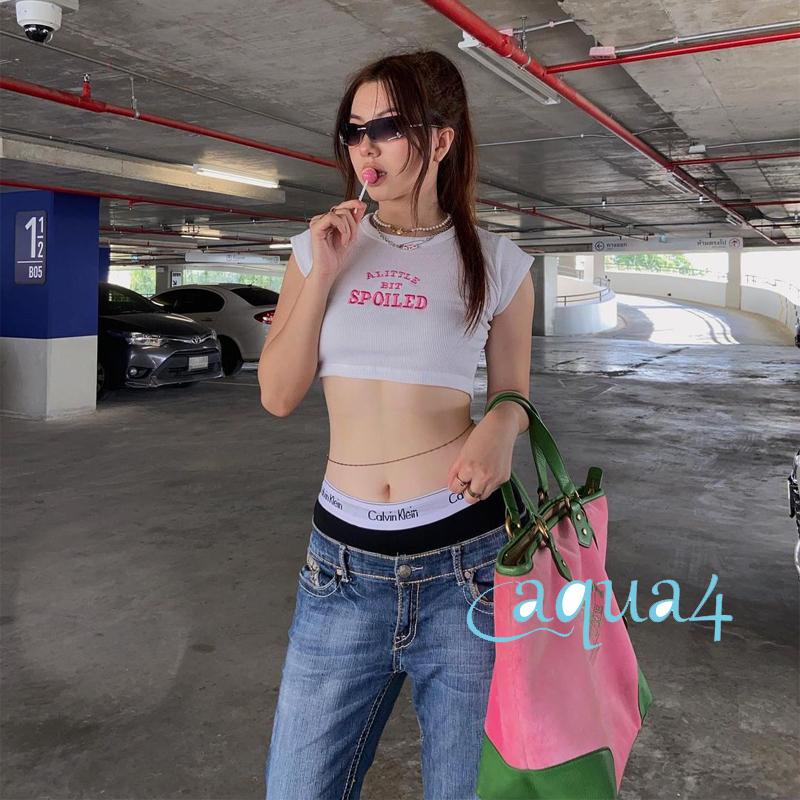 Anana-áo Thun Tay Ngắn Cổ Tròn In Chữ Phong Cách Đơn Giản Dành Cho Nữ