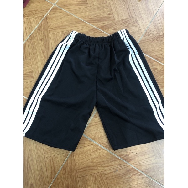 [RẺ VÔ ĐỊCH] Quần short lửng ba sọc ống rộng, form rộng unisex freesize nam nữ, quần đùi thể thao cá tính dáng rộng