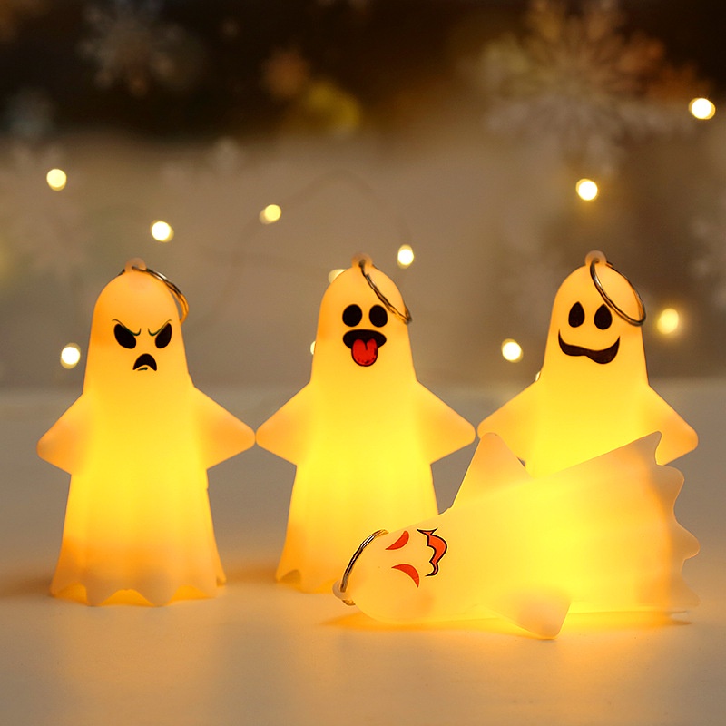 [All Saints' Day] Đèn Ngủ Bóng LED Hình Búp Bê Ma Vui Nhộn Có Móc Khóa / Đèn LED Treo Trang Trí Tiệc Halloween