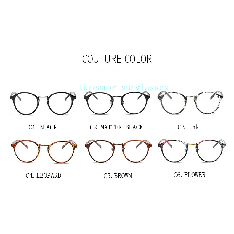 Mắt kính gọng tròn trong suốt phong cách vintage cho nữ