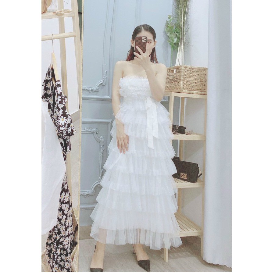 ⚡ ẢNH THẬT ⚡  Đầm váy dự tiệc nhiều tầng lưới siêu hót ❤ Dáng công chúa maxi sang chảnh 4 màu 2 dây dáng dài