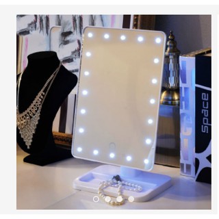 Gương để bàn có đèn led dùng pin