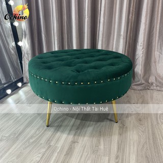 Ghế Tròn, Đôn Tròn Sofa, Ghế Đôn Tròn To Chân Vàng Cách Điệu size 1m ( Đủ màu)