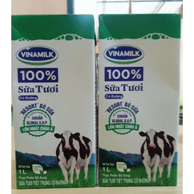 Sữa tươi tiệt trùng Vinamilk 100% hộp 1L