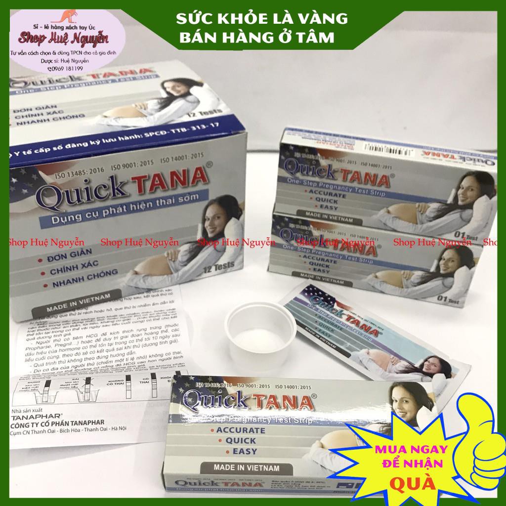 ( Che tên sản phẩm) Que thử thai Quick tana 5mm, phát hiện thai sớm, tiện lợi - dễ sử dụng - chính xác