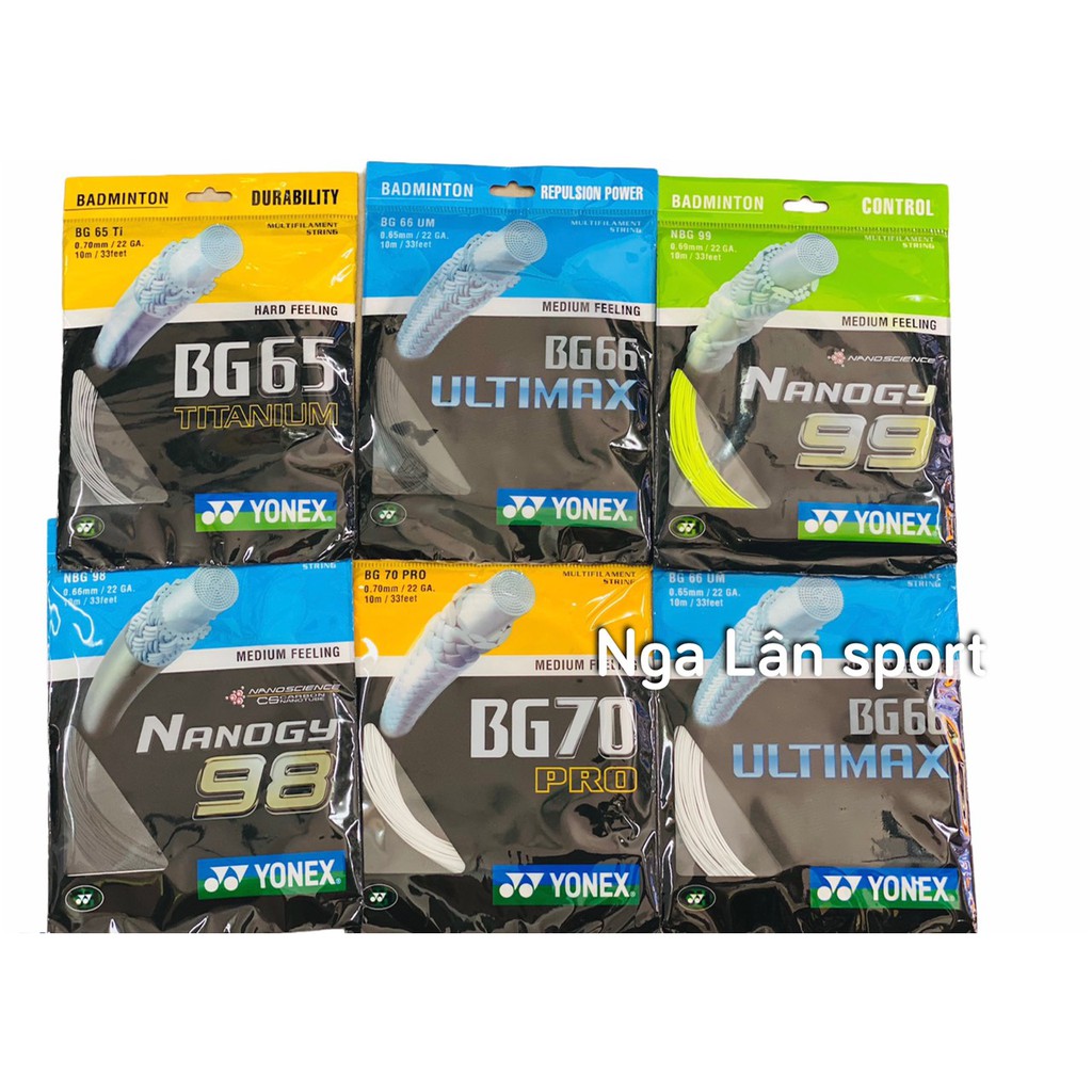 DÂY CƯỚC CĂNG VỢT CẦU LÔNG YONEX LUYỆN TẬP(BG66 ULTIMAX, NANOGY99, BG70 PRO, NANOGY98, BG65 TITANIUM