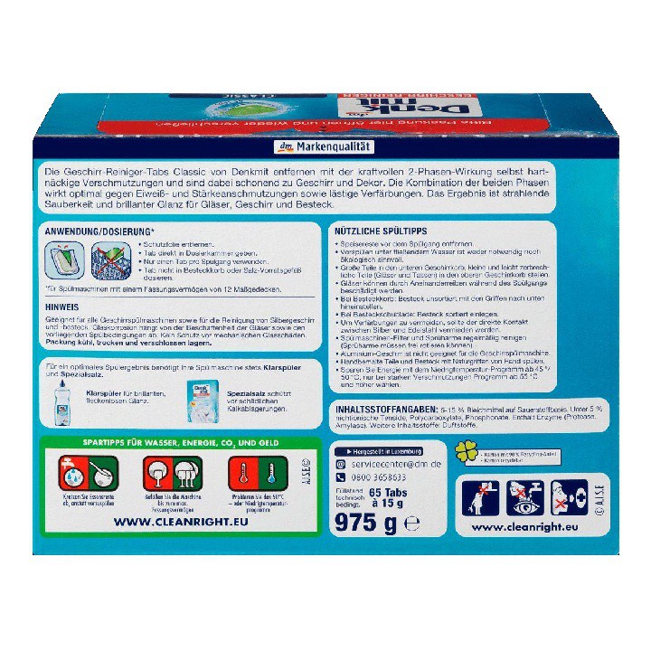 Viên rửa chén bát Denkmit Đức cho mọi loại máy, loại bỏ chất bẩn cứng đầu - Shop Dalavii