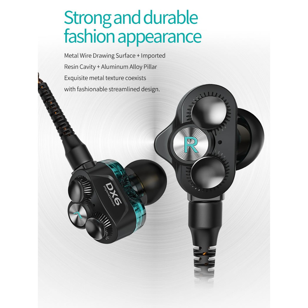 Tai nghe nhạc hay chơi game cao cấp Plextone DX6 âm thanh Hybrid 3 Driver Earphone Head hàng chính hãng, bh 12 tháng