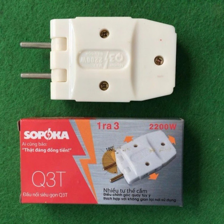 Phích cắm điện thông minh 1 chia 3 SOPOKA- Q3T3 (Trắng)
