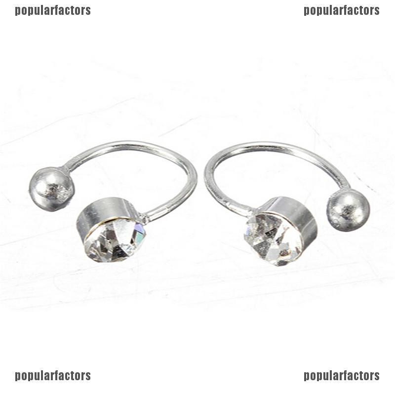 Khuyên Tai Chữ U Đính Đá Thời Trang