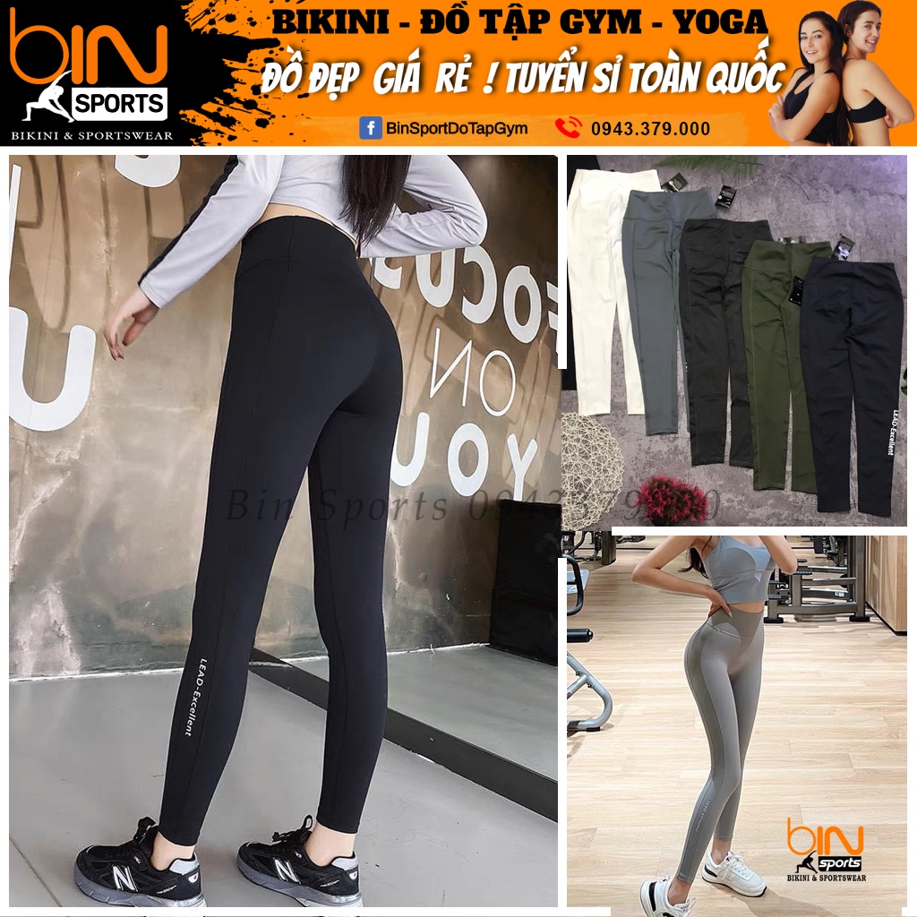 Quần Tập Gym Yoga Thể Thao Nữ Chất Liệu Thun Poly Phối Lưới Có Size Nhiều Màu Bin Sports Q152
