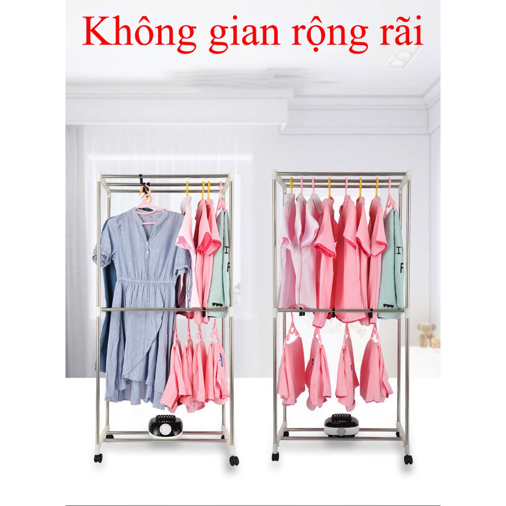 Tủ sấy khô quần áo siêu nhanh siêu tiện lợi gia đình, Máy sấy quần áo nhỏ kháng khuẩn, Đa năng 2 tầng chắc chắn