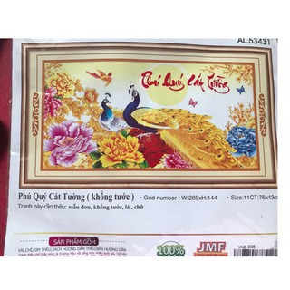 Tranh thêu chữ thập Phú quý cát tường AL53431