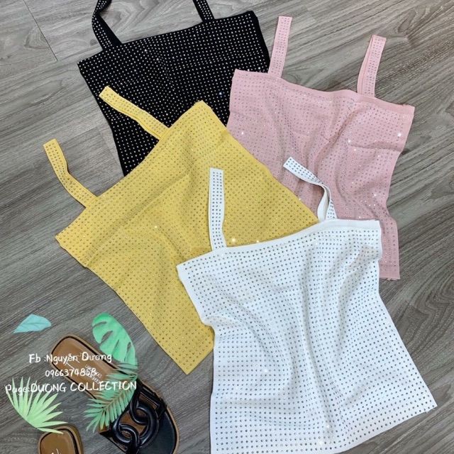 Sỉ Áo len 2 dây đính đá Quảng Châu loại 1