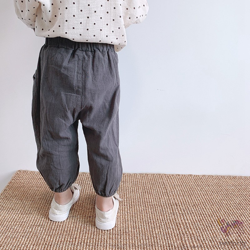 Quần Dài Vải Cotton Phong Cách Hàn Quốc Thời Trang Mùa Thu Cho Bé