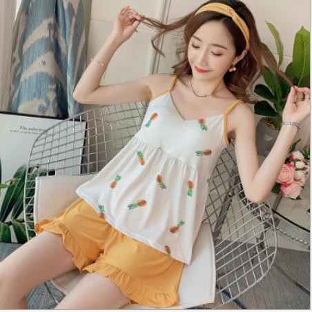Set đồ mặc nhà nữ màu sắc trẻ trung họa tiết hình dứa Vn33