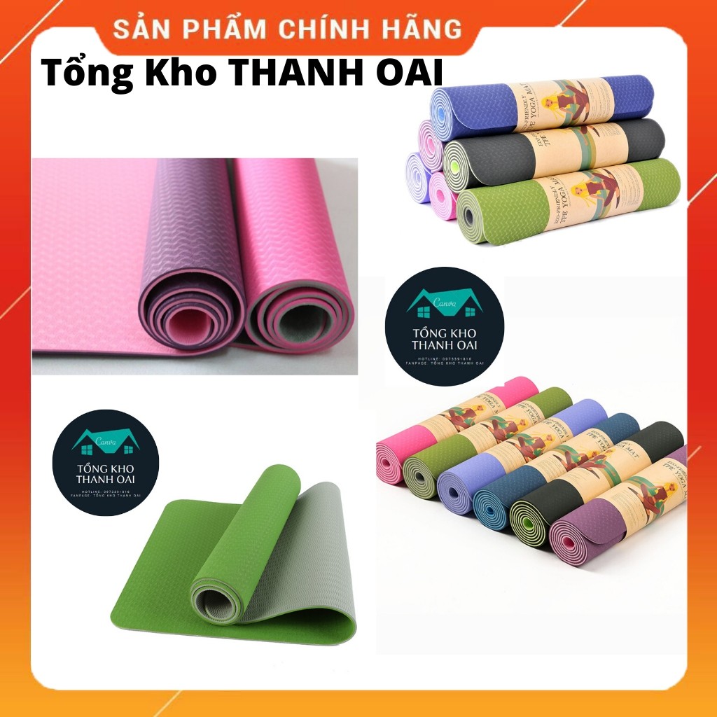 Thảm Tập Yoga Gym 6mm Hàng Cao Cấp Kèm Túi Đựng Thảm