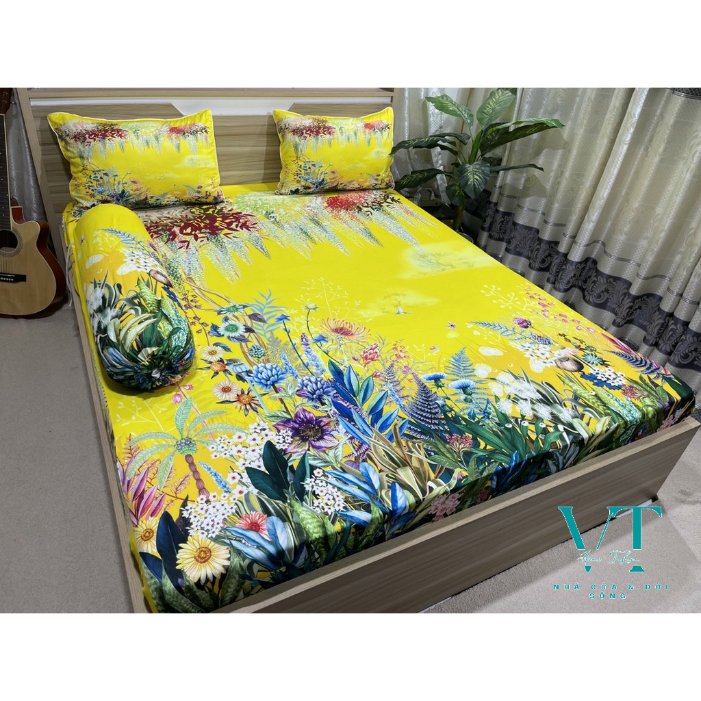 Bộ Chăn Ga Thun Lạnh Ý 5D