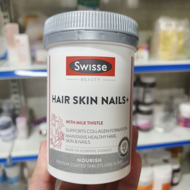 Viên uống hỗ trợ tóc, da, móng Swisse Hair Skin Nails với Biotin, ZinC và  Vitamin C 100 viên (Úc) | Shopee Việt Nam