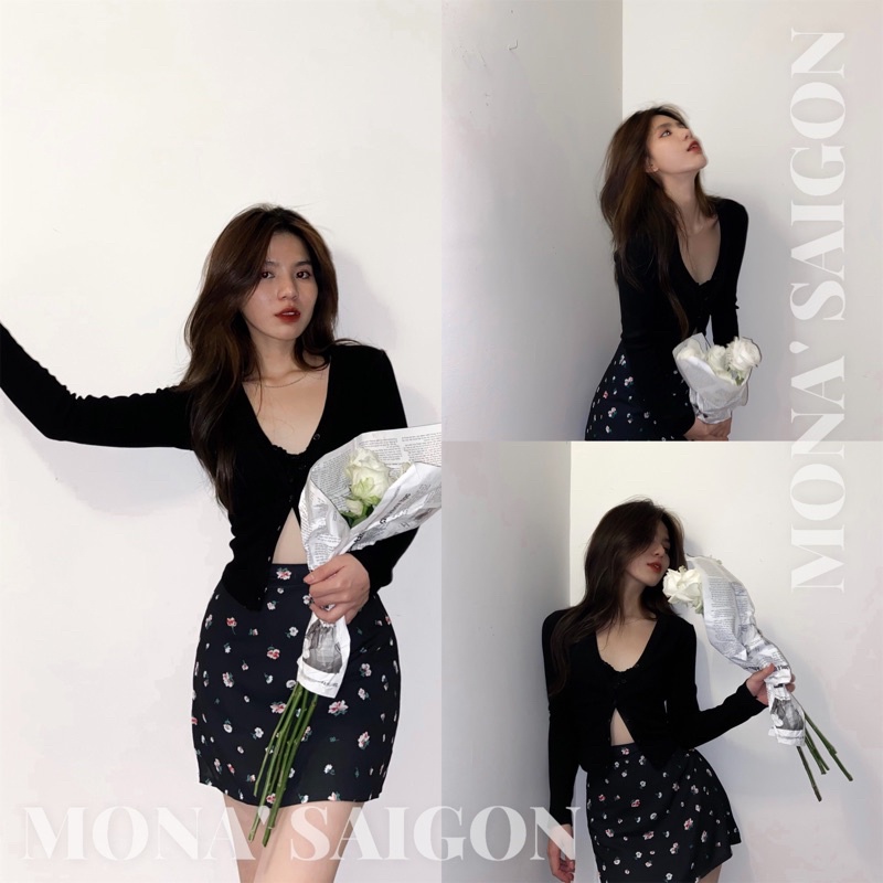 Áo sơ mi cardigan MONÁ - MILIM ĐEN