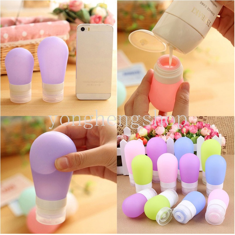 Chai Chiết Mỹ Phẩm/ Dầu Gội Bằng Silicon Màu Kẹo Dễ Thương Có Thể Tái Sử Dụng
