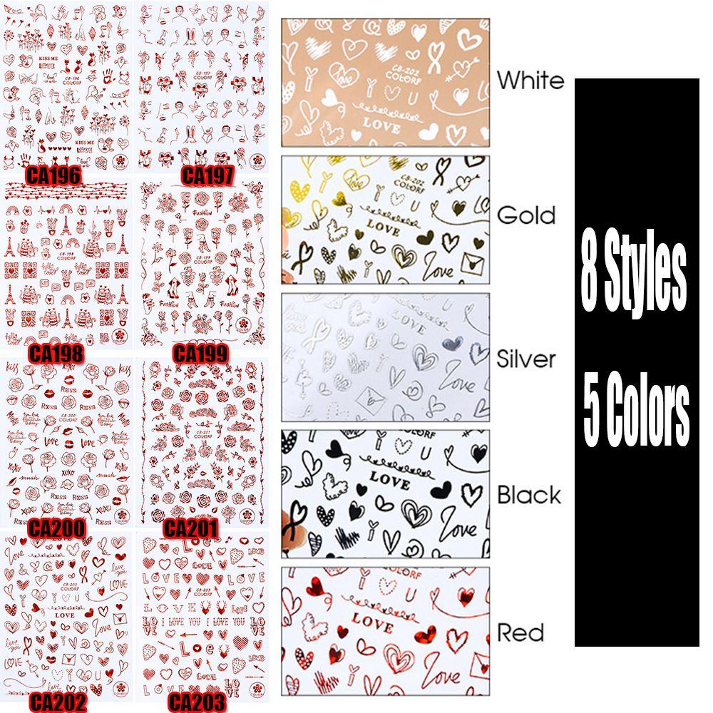 .Miếng Dán Trang Trí Móng Tay Hình Trái Tim Phối Chữ Love Xinh Xắn